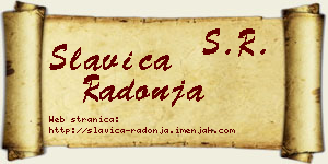 Slavica Radonja vizit kartica